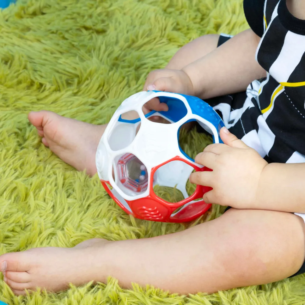 Oball Soccer - fodbold (rød/hvid/blå)- Sansebolde