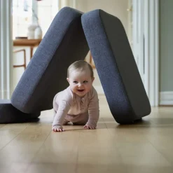 By KlipKlap Sofa - 3 fold single soft - mørkegrå/sortgrå knap-Børn Tumlemøbler