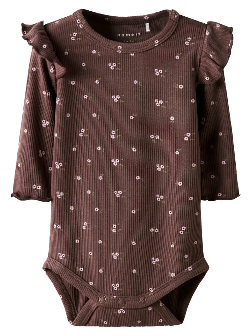 NAME IT Soho Langærmet Body - Peppercorn- Bodystocking Langærmet