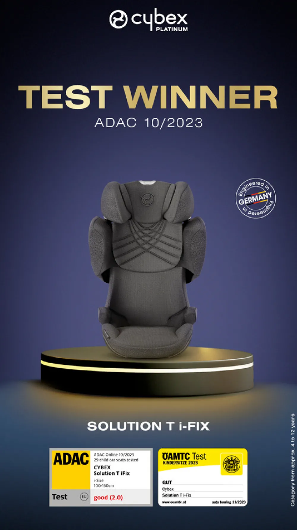 Cybex Solution T i-fix - plus sepia black- Autostole 100-150 Cm (4-12 År)