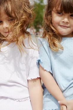 Copenhagen Colors Sommer pointelle t-shirt - LAVENDER- T-Shirts & Toppe