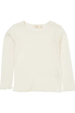 Copenhagen Colors Sommer pointelle t-shirt - CREAM- Bluser