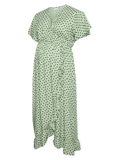 MamaLicious Sophie tess ss midi kjole - CAMEOGREEN- Kjoler/Nederdele