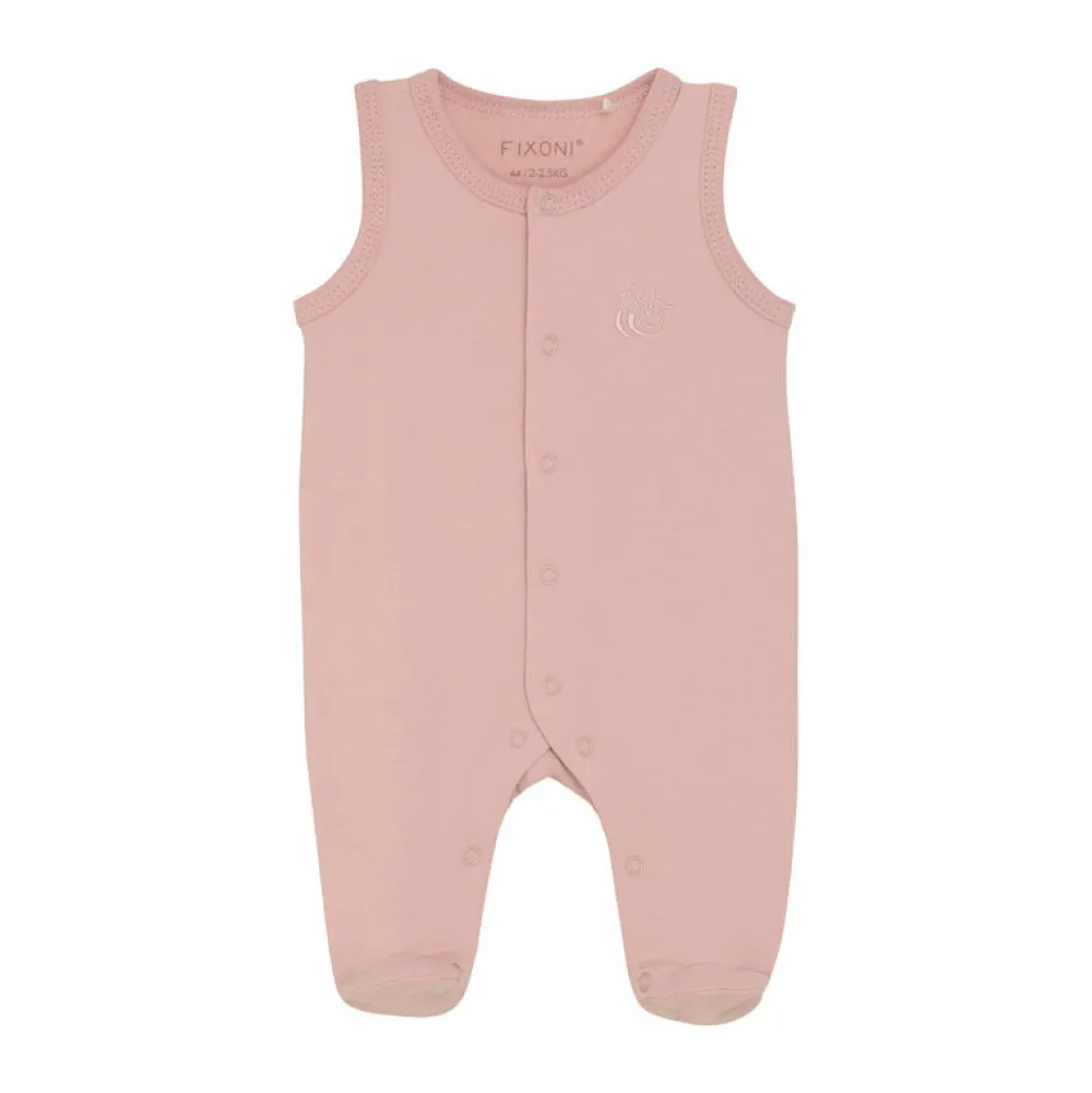 Fixoni Sparkedragt m. fødder - SOLID - Pale Mauve- Præmatur Tøj