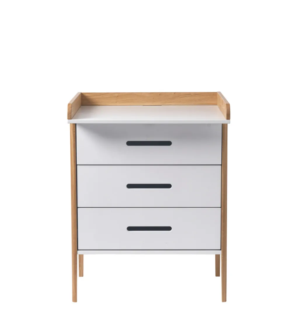 BeKids Spoke puslekommode - Hvid/Eg-Børn Pusleborde|Pusleborde