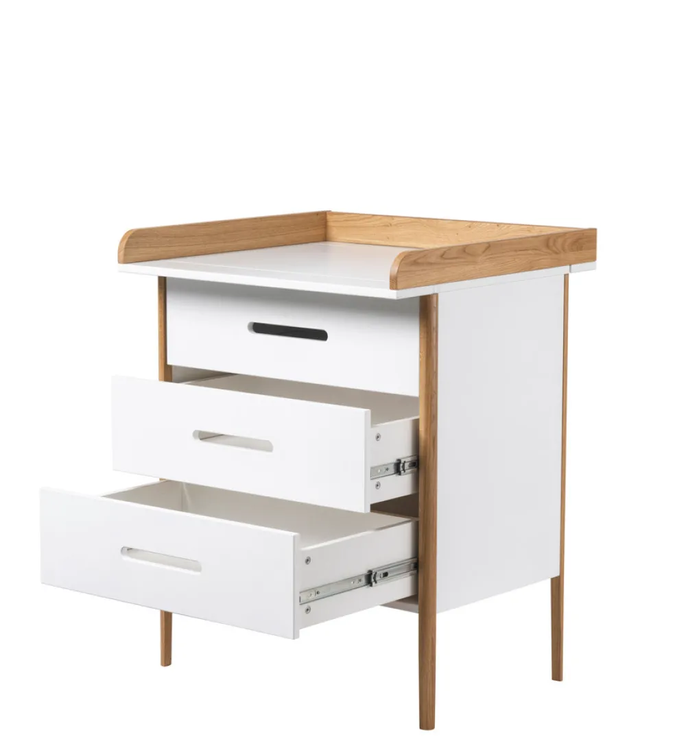 BeKids Spoke puslekommode - Hvid/Eg-Børn Pusleborde|Pusleborde
