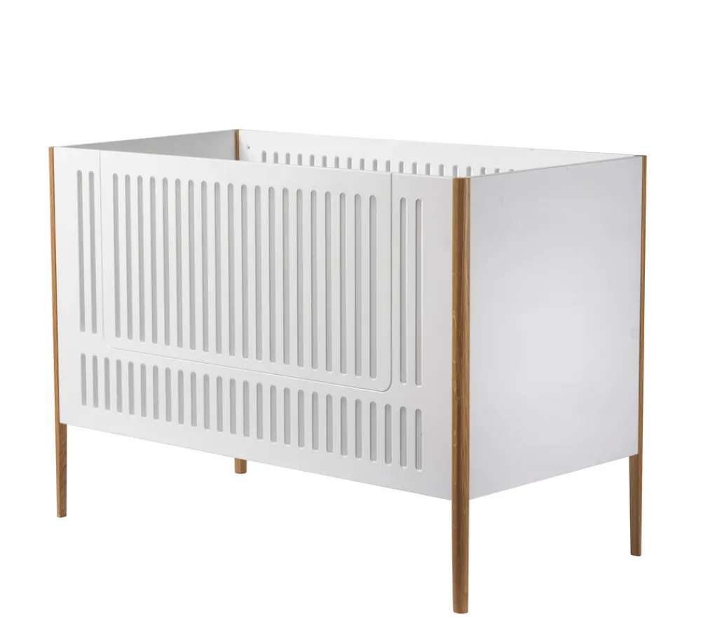 BeKids Spoke tremmeseng - Hvid/Eg-Børn Tremmesenge