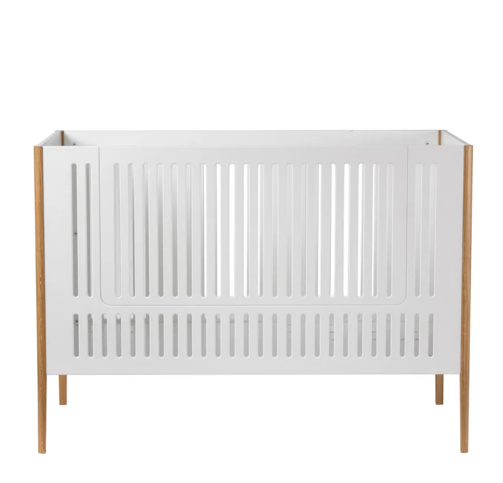 BeKids Spoke tremmeseng - Hvid/Eg-Børn Tremmesenge