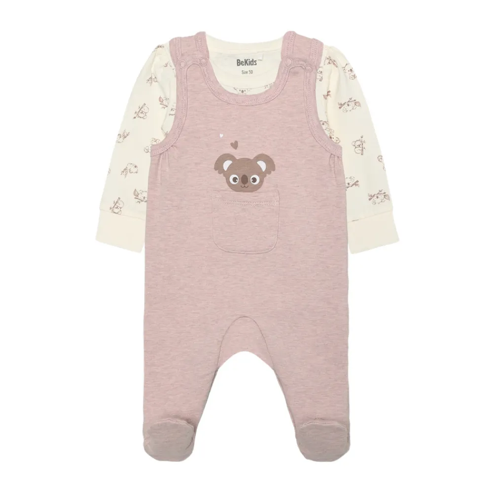 BeKids Sæt m. Body Langærmet+Overall - 6051- Bodysæt|Heldragter M. Fod