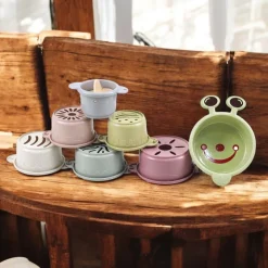 Magni Stabel kopper af hvedestrå "orm", 7 stk- Stabelklodser