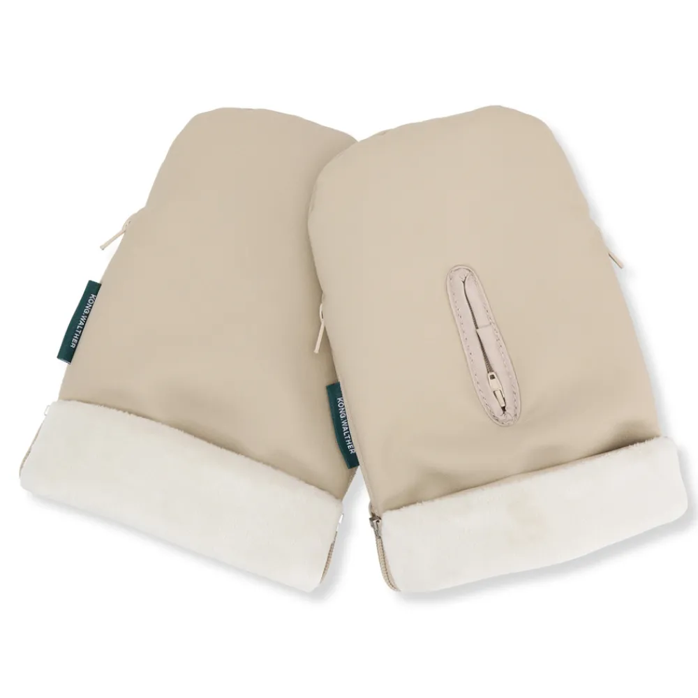 KongWalther Østerbro handsken - creme PU lether- Vognhandsker