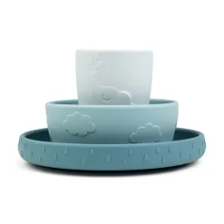 Done By Deer Stick&Stay spisesæt Deer friends Blå- Service