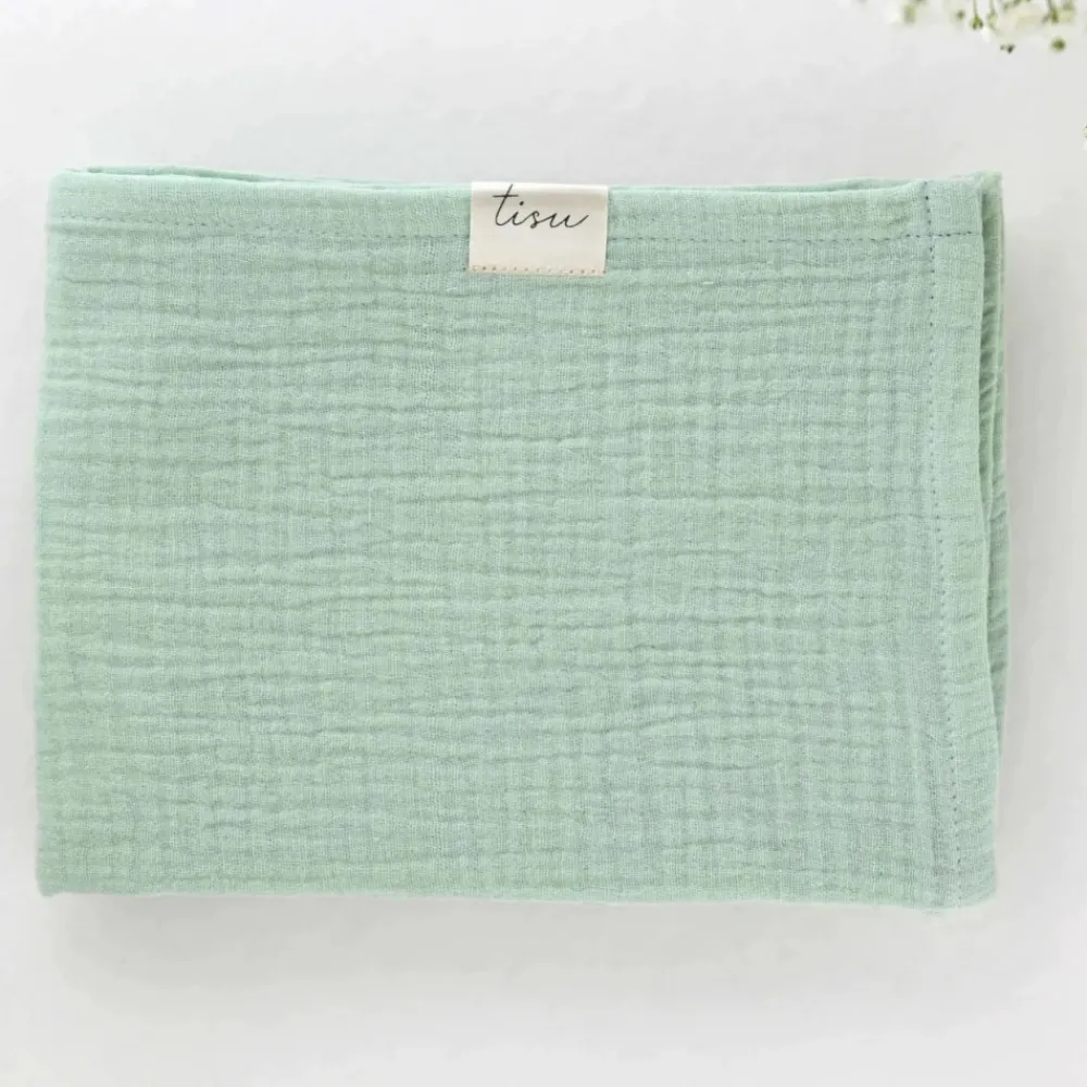 TISU Stofbleer muslin sæt, lysegrøn + lyseblå-Børn Stofbleer