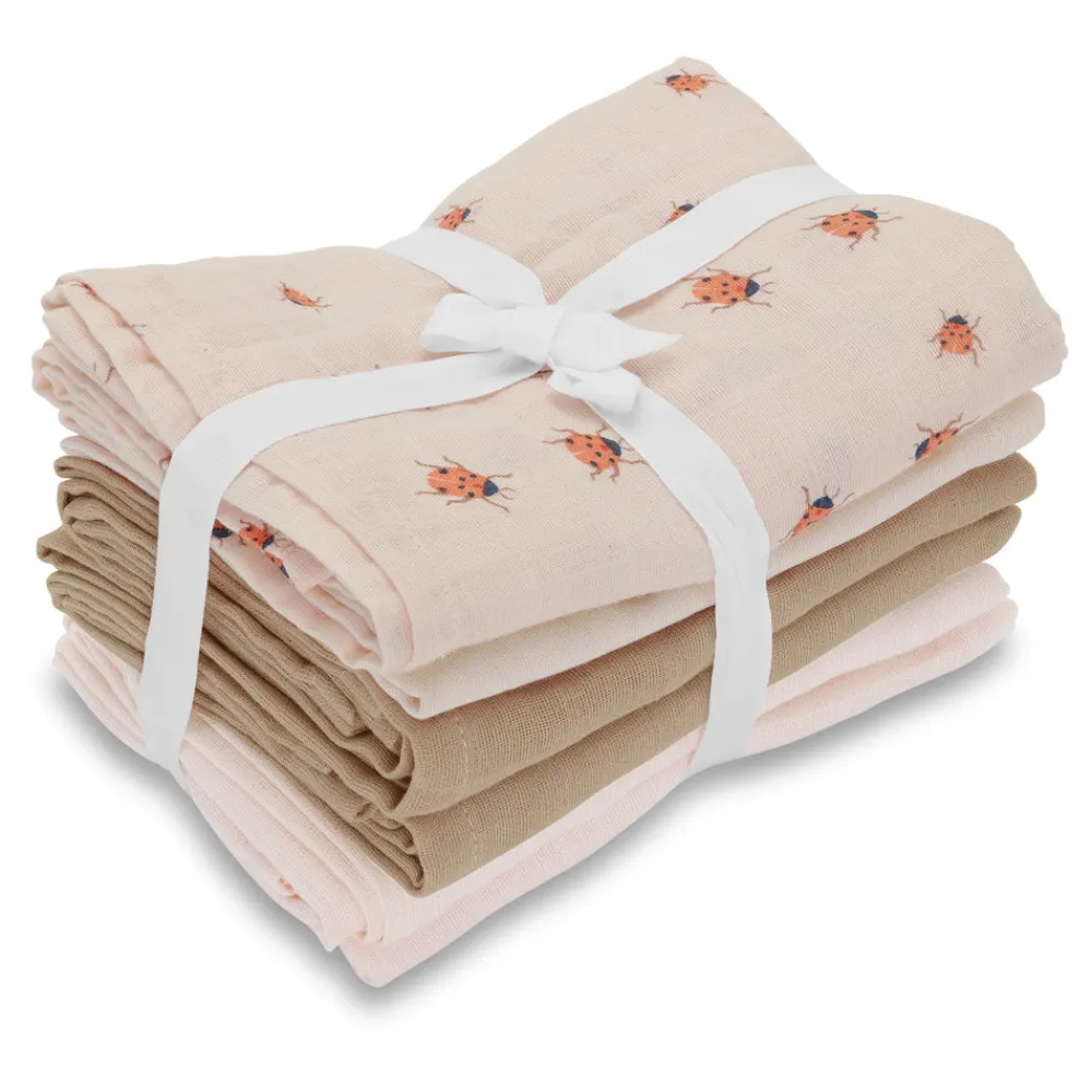 Vanilla COPENHAGEN Stofbleer 6-pak - Ladybug - Oeko-Tex-Børn Stofbleer & Klude|Stofbleer