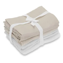 Vanilla COPENHAGEN Stofbleer 4-pak - White & Oyster Grey - Oeko-Tex-Børn Stofbleer|Stofbleer & Klude