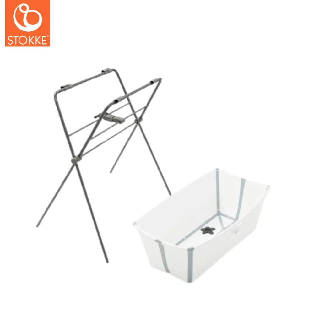 Stokke® Stokke Flexi Bath hvid inkl. grå stativ- Badekar, Stativer & Badestole