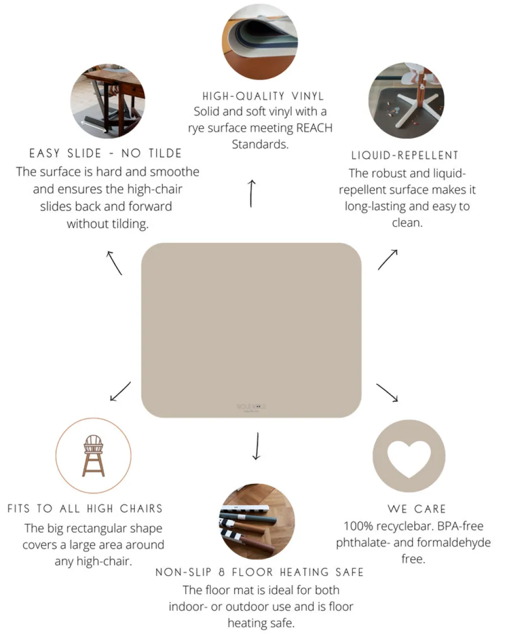 NOUI NOUI Stole underlag - Nude-Børn Tilbehør Til Højstole