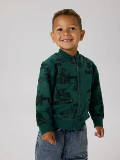 NAME IT Storm Sweatshirt m. Lynlås - Bistro Green- Cardigans, Veste & Trøjer