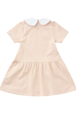 Copenhagen Colors Stribet kjole m. poplin krave - ROSE- Kjoler