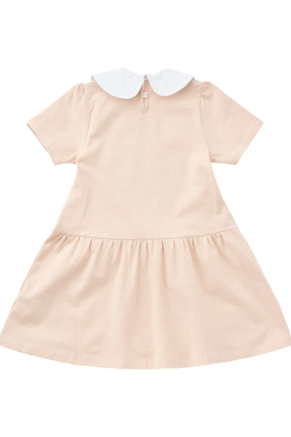 Copenhagen Colors Stribet kjole m. poplin krave - ROSE- Kjoler