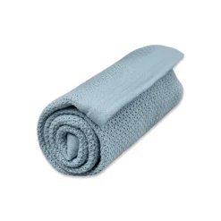 VINTER & BLOOM Striktæppe, bomuld - Blå-Børn Tæpper