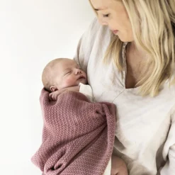 VINTER & BLOOM Striktæppe, bomuld - Rose-Børn Tæpper