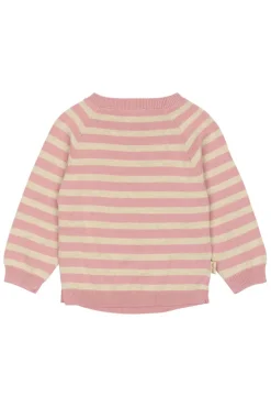 PETIT PIAO Striktrøje - Off White/Rosa- Cardigans, Veste & Trøjer