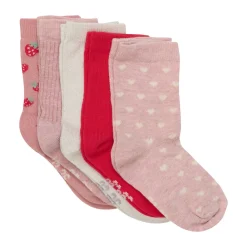 BeKids Strømpe m. mønster (5-pak) - Chinese Red- Strømper|Multipack