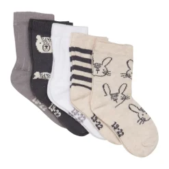 BeKids Strømpe m. mønster (5-pak) - White- Strømper|Multipack