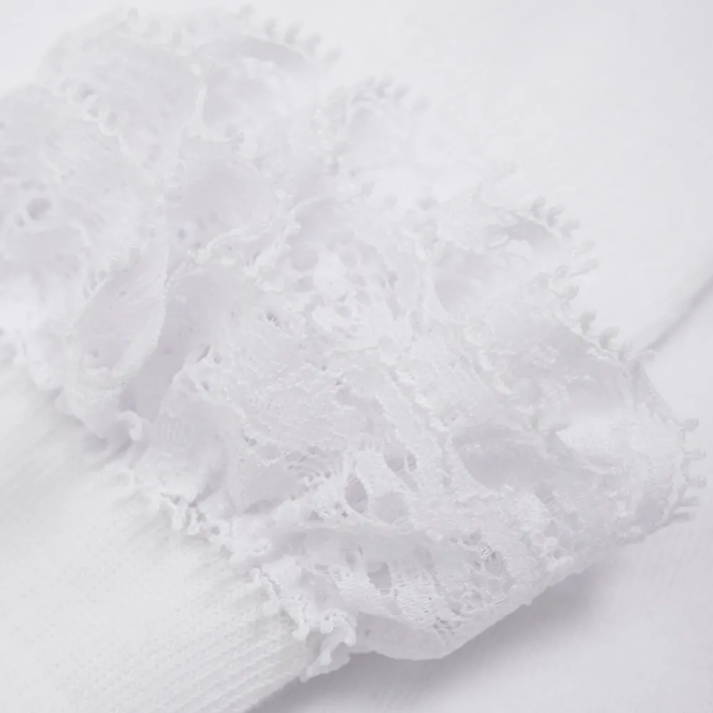 BeKids Strømpebukser m. Blonde - White- Strømpebukser