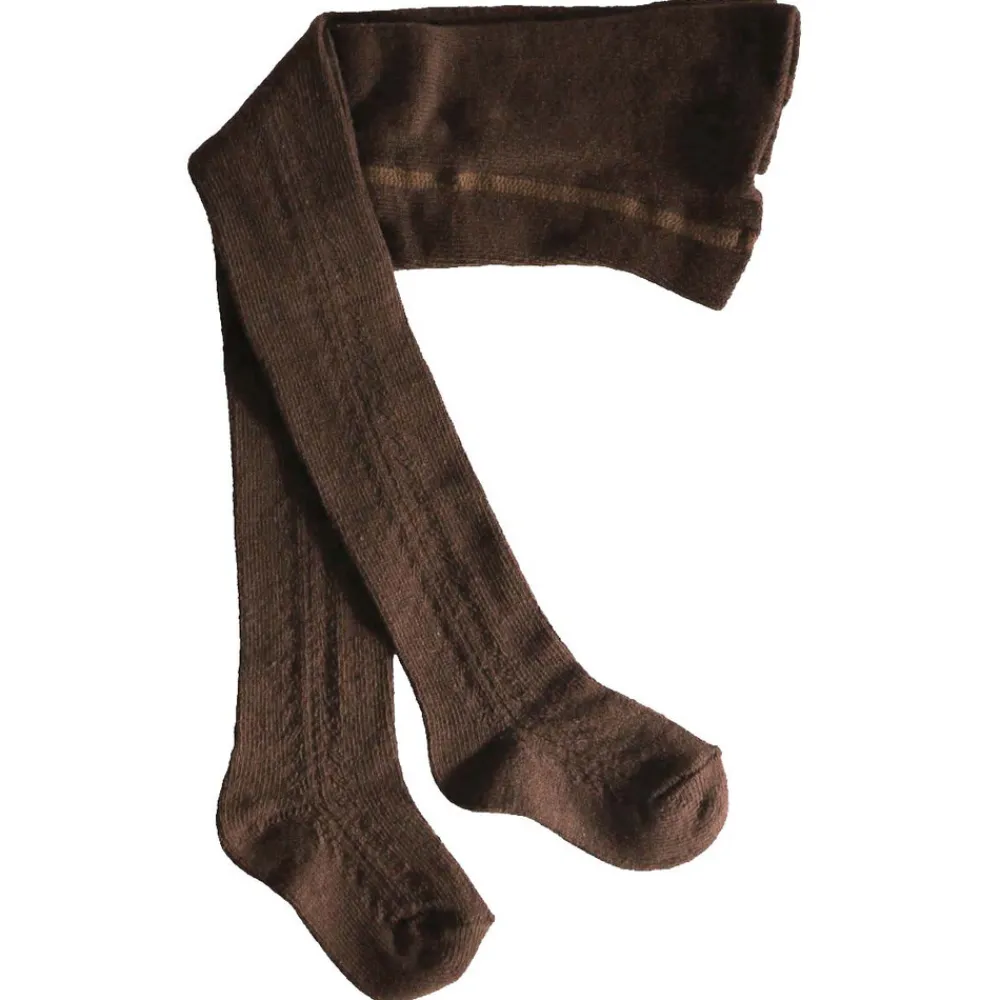 Müsli Strømpebukser med hulmønster 2-pak - Bark/ Balsam cream- Strømpebukser