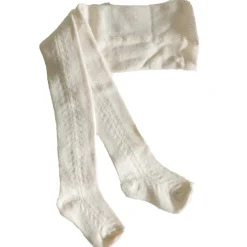 Müsli Strømpebukser med hulmønster 2-pak - Bark/ Balsam cream- Strømpebukser