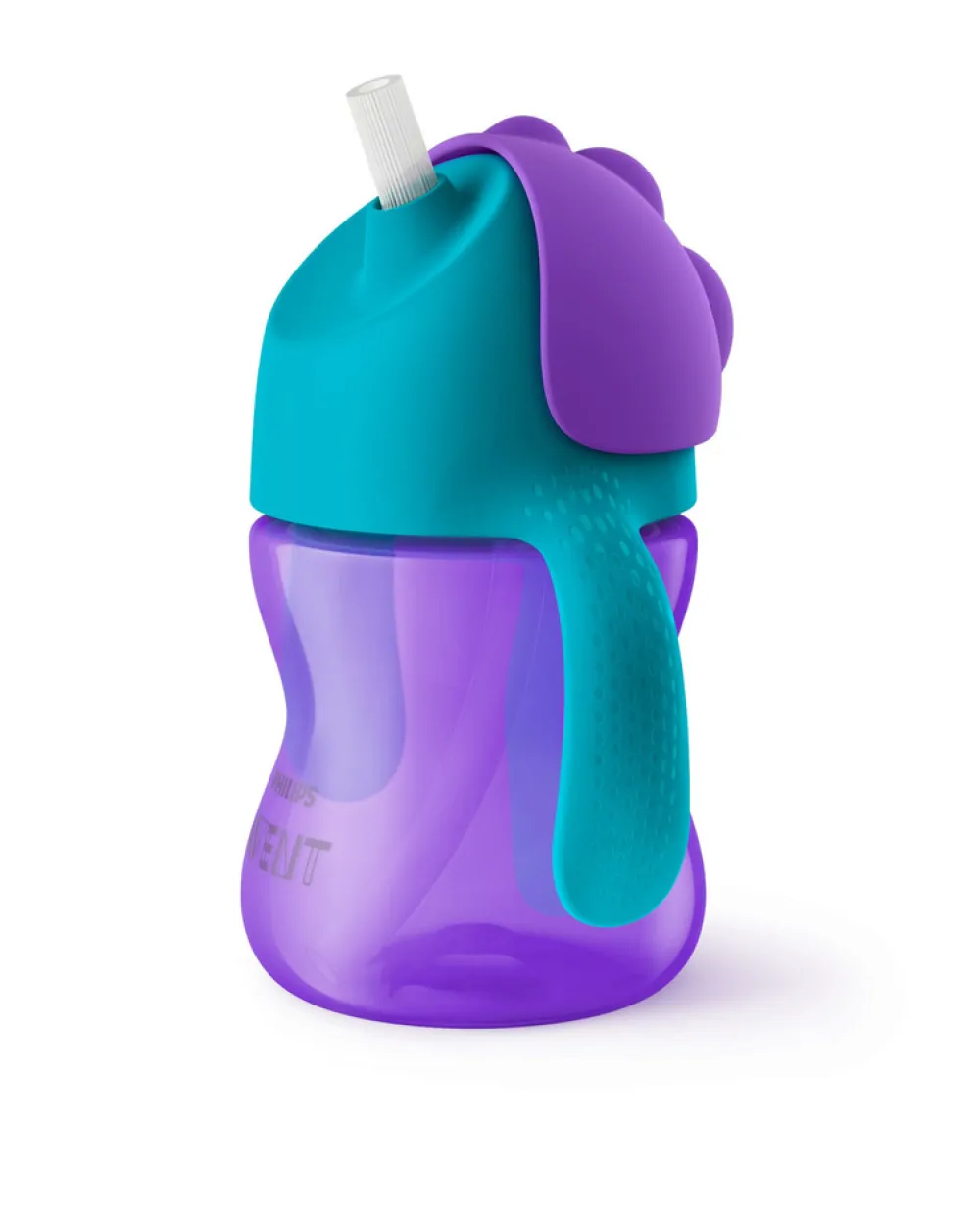 Philips Avent Sugerørskop, 200 ml. lilla/blå- Madkasser & Drikkedunke