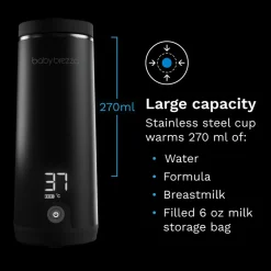 Baby Brezza Superfast Portable Bottle Warmer Black- Tilberedning & Rengøring