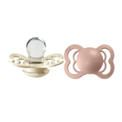 BIBS Supreme 2pk.0-6 mdr. ivory / blush silicone- Sutter