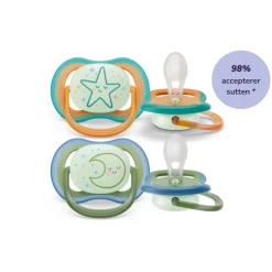 Philips Avent Sut, Ultra Air Nat 18 mdr+. 2-pk- Sutter