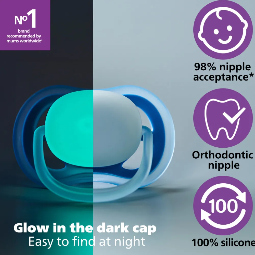 Philips Avent Sut, Ultra Air Nat 18 mdr+. 2-pk- Sutter