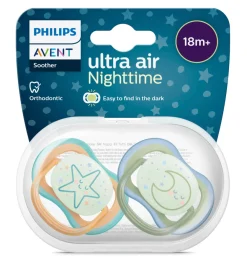 Philips Avent Sut, Ultra Air Nat 18 mdr+. 2-pk- Sutter