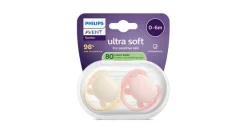 Philips Avent sut Ultra soft, 0-6 m, gul/orange- Sutter