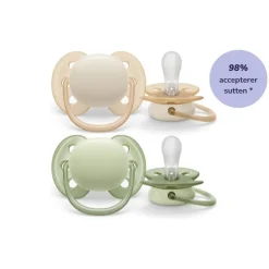 Philips Avent Sut, Ultra Soft 0-6 mdr. 2-pk- Sutter