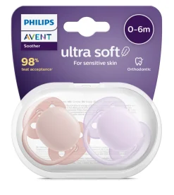 Philips Avent Sut, Ultra Soft 0-6 mdr. 2-pk- Sutter