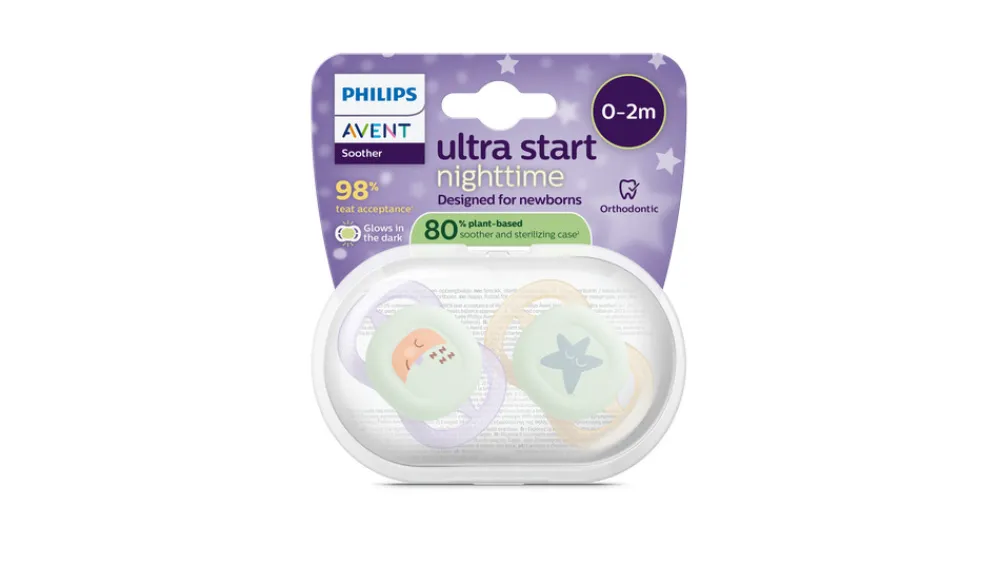 Philips Avent Sut Ultra start, 0-2 m, Nat, lyserød/lysegul- Sutter