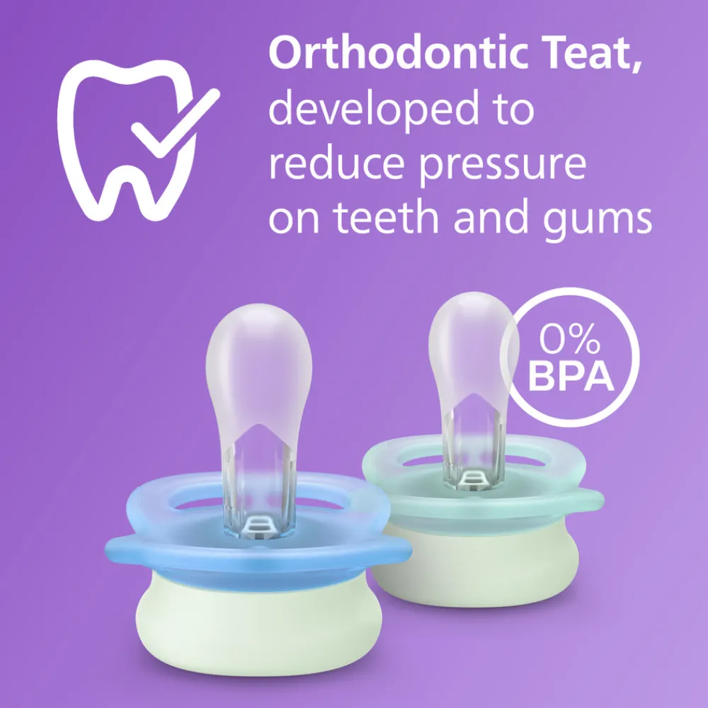 Philips Avent Sut Ultra start, 0-2 m, Nat, lyserød/lysegul- Sutter