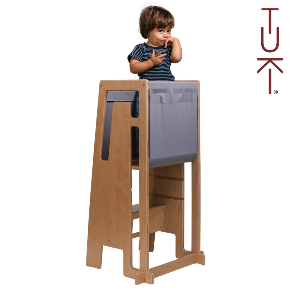 TUKI Tekstil til læringstårn - grå-Børn Læringstårne