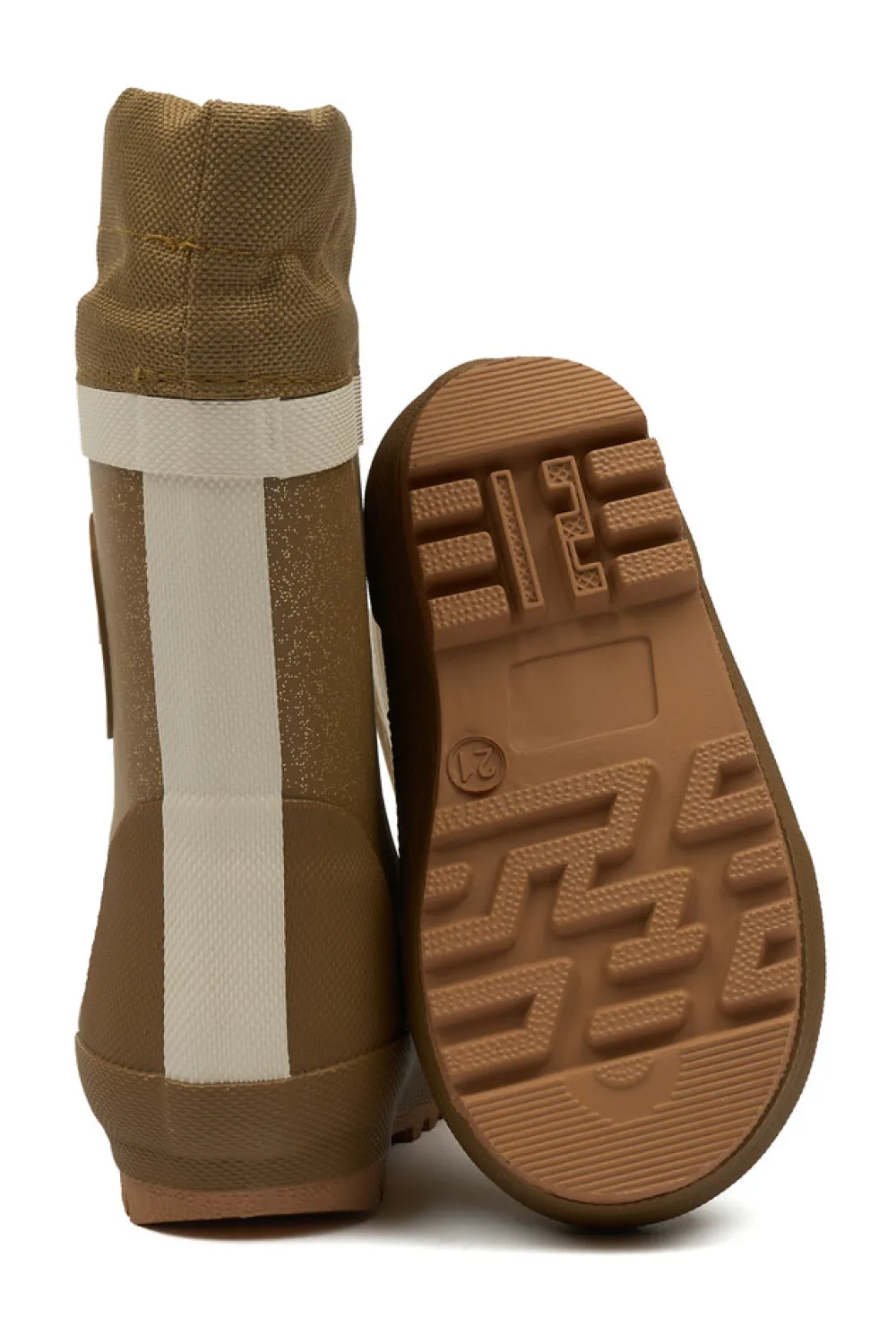 Pompom Termostøvle - Gold glitter- Lange Termostøvler