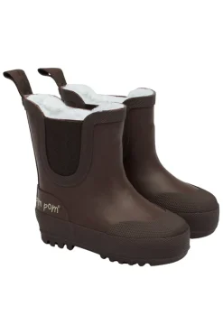 Pompom Termostøvle Korte - Chocolate- Korte Termostøvler