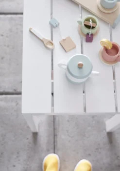 KIDSCONCEP Tesæt i træ, pastel- Køkkenleg