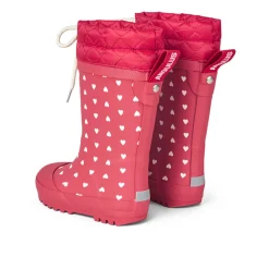 Angulus Thermogummistøvle - Red hearts- Lange Termostøvler