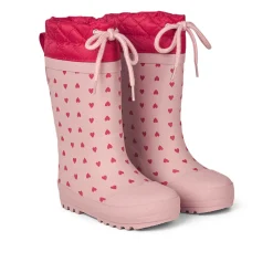 Angulus Thermogummistøvle - Rose Heart- Lange Termostøvler