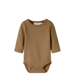 Lil' Atelier Thoro Leo Langærmet Body - Sepia tint- Bodystocking Langærmet
